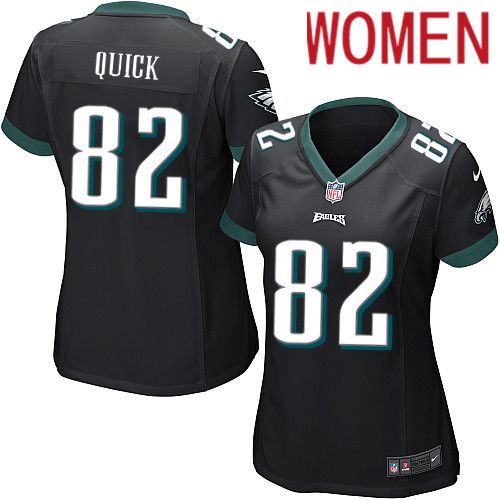 Women Philadelphia Eagles 82 Mike Quick Nike Black Game NFL Jersey